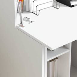 Berkfield Home White Writing Desk White Engineered Wood Medium - thumbnail 4
