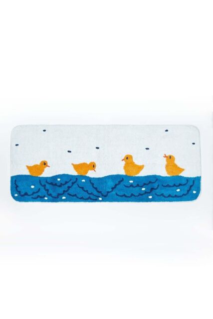 Homescapes Duck Pond Bath Runner Soft, Absorbent & Quick-Drying Cotton in Blue - image 1