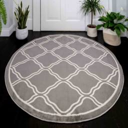 Kukoon Grey Modern Trellis Abstract Bordered Living Room Area Rug in Mid Grey - Size: 80 cm x 150 cm - thumbnail 8