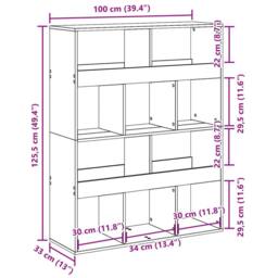 Berkfield Home Classic Bookcase White 100x33x125.5 cm Engineered Wood - thumbnail 9
