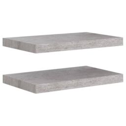 Berkfield Home Floating Wall Shelves 2 pcs Concrete Grey 50x23x3.8 cm MDF - thumbnail 2