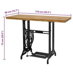 Berkfield Home Sewing Machine Console Table 110x40x75 cm in Brown - Size: 110 x 40 x 75 cm - thumbnail 5