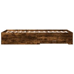 Berkfield Home Bed Frame with Drawers without Mattress Smoked Oak 90x190 cm Single in Brown - thumbnail 5