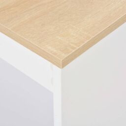 Berkfield Home Bar Table with Shelf White 110x50x103 cm - Size: 110 x 50 x 103 cm - thumbnail 5