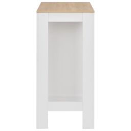 Berkfield Home Bar Table with Shelf White 110x50x103 cm - Size: 110 x 50 x 103 cm - thumbnail 4