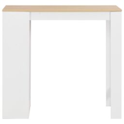 Berkfield Home Bar Table with Shelf White 110x50x103 cm - Size: 110 x 50 x 103 cm - thumbnail 2