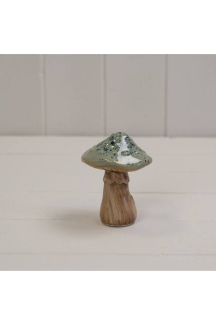 KDMD Sage & Grey Whimsical Ceramic Mushroom in Pale Green - image 1