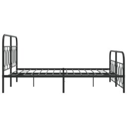 Berkfield Home Metal Bed Frame without Mattress with Footboard Black 135x190cm - Size: 135x190 cm - thumbnail 5