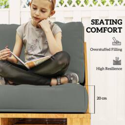 OUTSUNNY 2 Seat Pallet Cushions 20cm Thick Outdoor Seat Pads, Charcoal Grey in Dark Grey - thumbnail 3