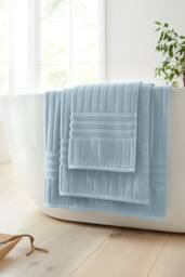 Bianca 'Hotel' Cotton Bath Sheet in Blue - thumbnail 3