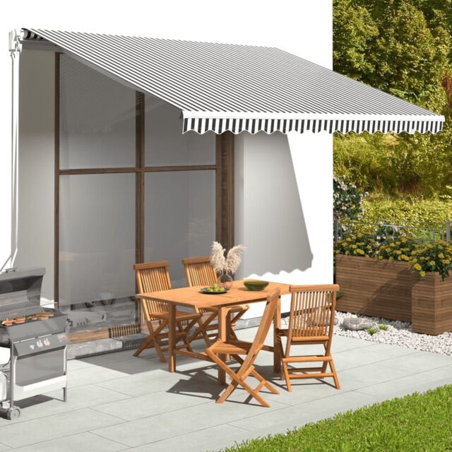 Berkfield Home Replacement Fabric for Awning Anthracite & White 4x3 m in Black - image 1