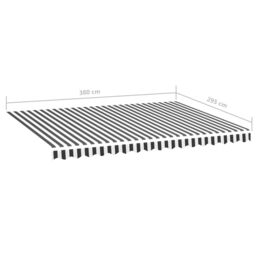 Berkfield Home Replacement Fabric for Awning Anthracite & White 4x3 m in Black - thumbnail 6
