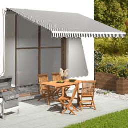 Berkfield Home Replacement Fabric for Awning Anthracite & White 4x3 m in Black - thumbnail 1