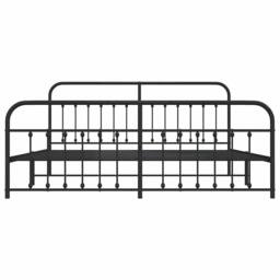 Berkfield Home Metal Bed Frame with Headboard & Footboard Black 200x200 cm - thumbnail 6
