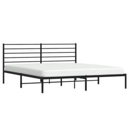 Berkfield Home Metal Bed Frame with Headboard Black 193x203 cm - thumbnail 5