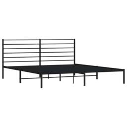 Berkfield Home Metal Bed Frame with Headboard Black 193x203 cm - thumbnail 4
