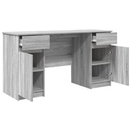 Berkfield Home Desk Grey Sonoma 140x49x76 cm Engineered Wood - Size: 140 x 49 x 76 cm - thumbnail 5