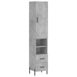 Berkfield Home Highboard Concrete Grey 34.5x34x180 cm Engineered Wood - thumbnail 2