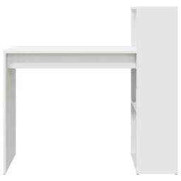 Berkfield Home White Writing Desk White Engineered Wood Medium Storage Writing Desk - thumbnail 5