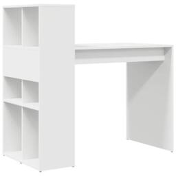Berkfield Home White Writing Desk White Engineered Wood Medium Storage Writing Desk - thumbnail 7