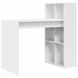 Berkfield Home White Writing Desk White Engineered Wood Medium Storage Writing Desk - thumbnail 3