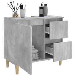 Berkfield Home Bathroom Cabinet Concrete Grey 65x33x60 cm Engineered Wood - Size: 65 x 33 x 60 cm - thumbnail 4