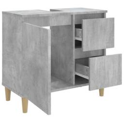 Berkfield Home Bathroom Cabinet Concrete Grey 65x33x60 cm Engineered Wood - Size: 65 x 33 x 60 cm - thumbnail 6