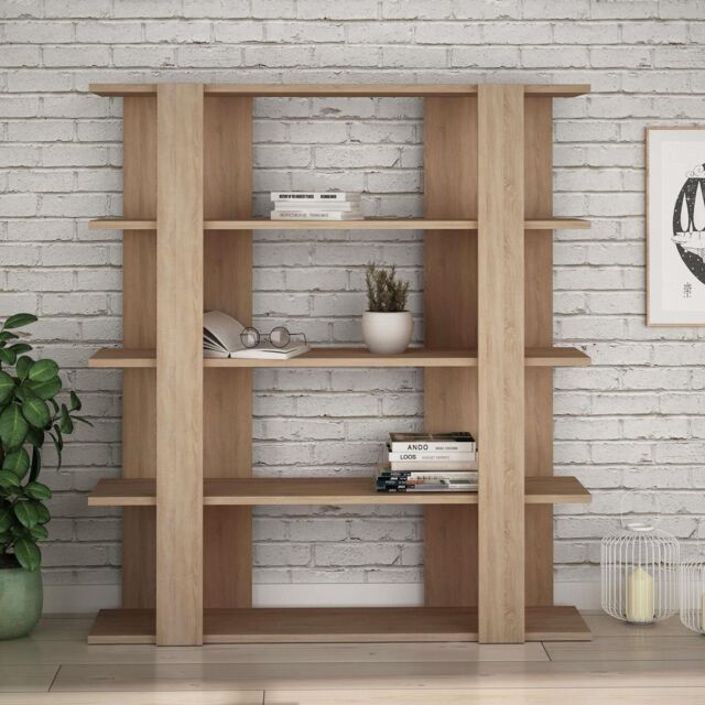 Decortie Tita' 4 Tier Bookcase Wall Mounted Shelving Unit 122cm in Natural - Size: 1 Pack - image 1