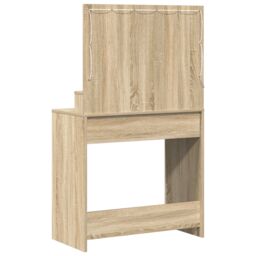 Berkfield Home Dressing Table with LED Lights in Sonoma Oak - 79x41x135 cm in Brown - Size: 79 x 41 x 135 cm - thumbnail 6