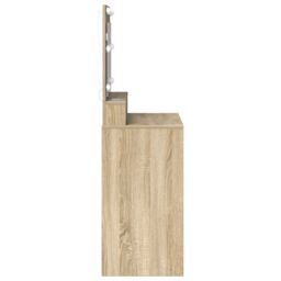 Berkfield Home Dressing Table with LED Lights in Sonoma Oak - 79x41x135 cm in Brown - Size: 79 x 41 x 135 cm - thumbnail 5