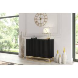 Creative Furniture Ripple Sideboard 100cm - Black with Fluted Doors - thumbnail 6