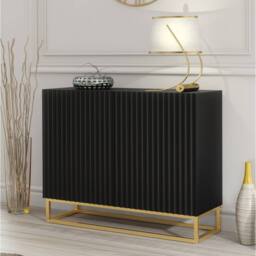 Creative Furniture Ripple Sideboard 100cm - Black with Fluted Doors - thumbnail 5