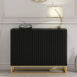 Creative Furniture Ripple Sideboard 100cm - Black with Fluted Doors