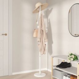 Berkfield Home Coat Stand White 176 cm Powder-coated Iron - thumbnail 3