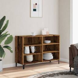 Berkfield Home Sideboard Old Wood 103.5x35x70 cm Engineered Wood in Brown - thumbnail 4