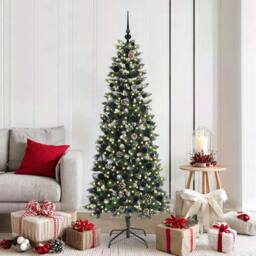 Berkfield Home Artificial Christmas Tree with 300 LEDs Green 76 x 76 x 180 cm