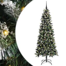 Berkfield Home Artificial Christmas Tree with 300 LEDs Green 76 x 76 x 180 cm - thumbnail 2