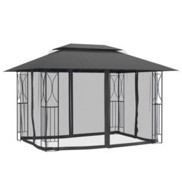 Berkfield Home Gazebo with Sidewalls Anthracite 400x300x270 cm Steel in Black - Size: 400 x 300 x 270 cm - thumbnail 3