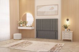 "Somnior Alexas 54"" Floor Standing Headboard Linen Fabric in Mid Grey - Size: Small Double" - thumbnail 1