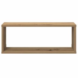 Berkfield Home Wall Cube Shelves 2 pcs Artisan Oak 60x15x23 cm Engineered Wood in Brown - Size: 60 x 15 x 23 cm - thumbnail 5