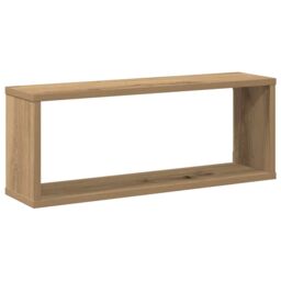 Berkfield Home Wall Cube Shelves 2 pcs Artisan Oak 60x15x23 cm Engineered Wood in Brown - Size: 60 x 15 x 23 cm - thumbnail 4