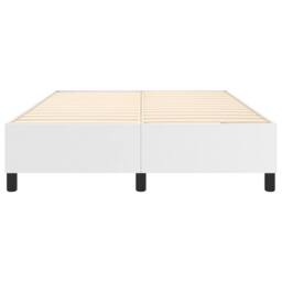 Berkfield Home Durable Box Spring Bed Frame White 135x190 cm Double Faux Leather - thumbnail 5