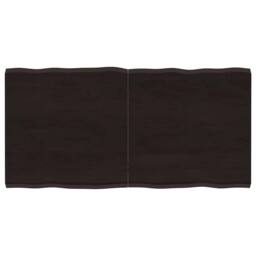 Berkfield Home Table Top Dark Grey 120x60x(2-4) cm Treated Solid Wood Live Edge - thumbnail 2