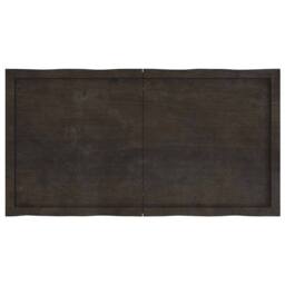 Berkfield Home Table Top Dark Grey 120x60x(2-4) cm Treated Solid Wood Live Edge - thumbnail 1