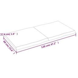 Berkfield Home Table Top Dark Grey 120x60x(2-4) cm Treated Solid Wood Live Edge - thumbnail 9