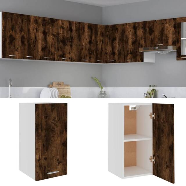 Berkfield Home Hanging Cabinet Smoked Oak 29.5x31x60 cm Engineered Wood in Brown - image 1