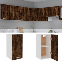 Berkfield Home Hanging Cabinet Smoked Oak 29.5x31x60 cm Engineered Wood in Brown - thumbnail 1