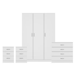 Home Discount Vida Designs 4Pc Bedroom Set 2x3Drawer Bedside, 4Drawer, 3 Dr Wardrobe in White - thumbnail 8