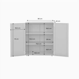 sweeek Metal wardrobe cabinet 2 doors in Terracotta - thumbnail 7