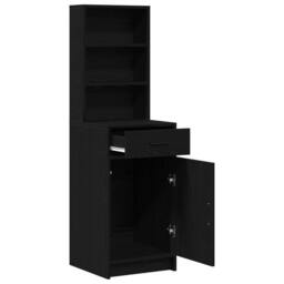 Berkfield Home Highboard in Black Oak - 40x41x135 cm, Made from Engineered Wood - Size: 40 x 41 x 135 cm - thumbnail 5